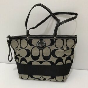 Coach Black and Tan Tote Bag